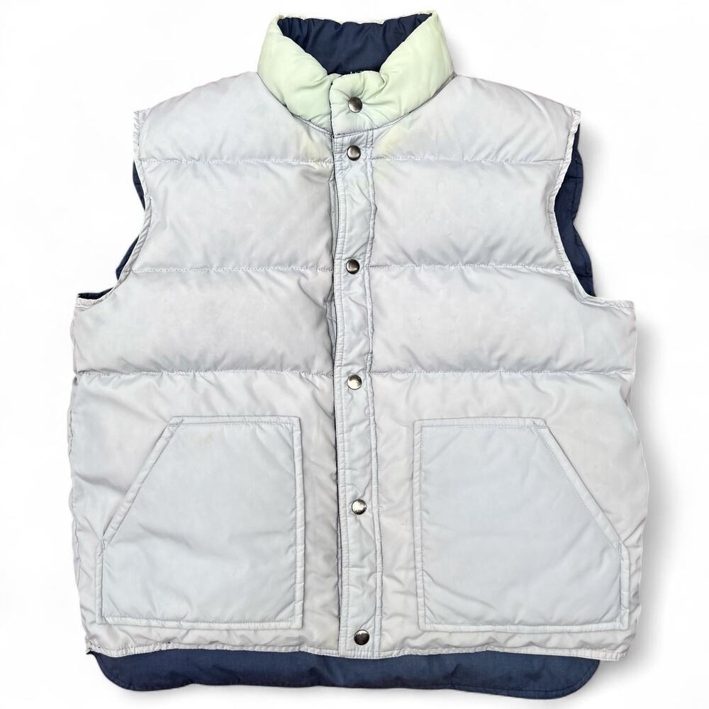 Vintage Penfield Down 80s Puffer Vest USA Made Outdoors Gorpcore Ski L Blue Gray - Picture 4 of 12